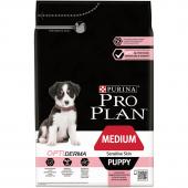 Корм Purina Pro Plan Medium Puppy Sensitive для щенков средних пород с чувствительной кожей (с лососем и рисом), 3кг