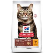 Hill's Science Plan Hairball Indoor для кошек старшего возраста, с курицей - полноценное питание кошек старше 7 лет 1.5кг