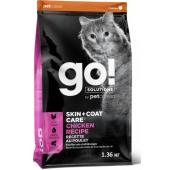 Для котят и кошек с цельной курицей, фруктами и овощами (GO! SKIN + COAT Chicken Recipe for Cats), 1.36 кг
