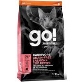 Беззерновой для котят и кошек с лососем и треской (GO! CARNIVORE GF Salmon + Cod Recipe for Cats), 1.36 кг
