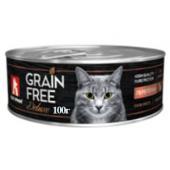 Консервы для кошек "GRAIN FREE" со вкусом перепёлки, 100г