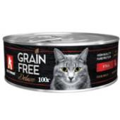 Консервы для кошек "GRAIN FREE" со вкусом утки, 100г