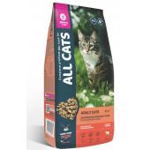 Корм сухой "ALL CATS" для взрослых кошек с говядиной и овощами 2,4кг