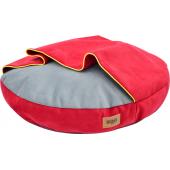 Лежанка-карман круглая "Ампир" мебельная ткань (бордо/серый), 60*10 см