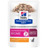 Hill’s Prescription Diet Gastrointestinal Biome корм для кошек, с курицей - легкопереваримый полноценный диетический рацион для уменьшения кишечных расстройств (кусочки в соусе), 85г