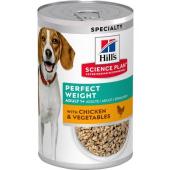Hill's Science Plan Perfect Weight корм для взрослых собак, с курицей и овощами - полноценный рацион для взрослый собак старше 1 года, склонных к набору веса или имеющих умеренный избыточный вес. 363г
