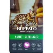 Mr.Buffalo STERILIZED корм для стерилизованных кошек и кастрированных котов с индейкой, 400г
