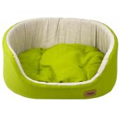 Лежанка овальная "Эколен" с подушкой, зеленая, 43*30*16см