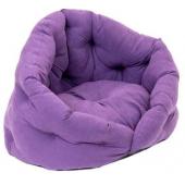 Лежак овальный пухлый, серия "Sleep-Бархат" с подушкой фиолетовый