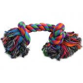 Веревка цветная с двумя узлами для собак, хлопок, 20 см