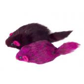 Игрушка "Мышка цветная", для кошек, натуральный мех,  7см, 1 шт.