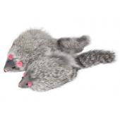 Игрушка "Мышка серая", для кошек, натуральный мех, 10см, 1 шт.
