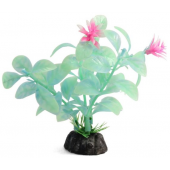 Растение 1119LD светящееся "Щитолистник" зеленый, (пластик, керамика), 10 см, (пакет)