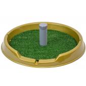 Туалет для собак со столбиком круглый, серия "Рокки" с искусственной травой d60см
