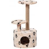 Домик для кошек меховой «Круглый со ступенькой» 42*80 см, джут