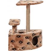 Домик для кошек меховой Угловой со ступенькой"57*42*80 см, джут
