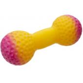 Игрушка для собак "Гантель вафельная малая" желтая, 15см, резина