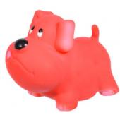 Игрушка для собак "Милый мопс",  красный, 9,5 см