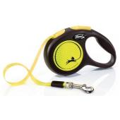 Рулетка-ремень светоотражающая для собак до 12кг, 3м, желтая (New Neon XS Tape 3m yellow) 