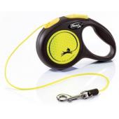 Рулетка-трос светоотражающая для собак до 8кг, 3м, желтая (New Neon XS Cord 3m yellow) 