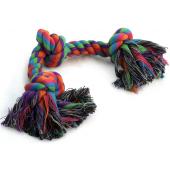 Игрушка для собак. Верёвка цветная "Три узла" 27см (0041XJ)