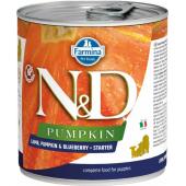 N&D Pumpkin консервы для щенков ягненок с тыквой и черникой