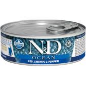 N&D Ocean консервы для кошек треска с креветками и тыквой