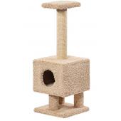 Домик для кошек ковролиновый «Квадратный на ножках» 38*38*100 см, сизаль