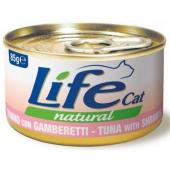 Консервы для кошек тунец с креветками в бульоне, 85г
