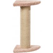Когтеточка для кошек ковролиновая Угловой зонтик мощный, 43*43*80 см, сизаль