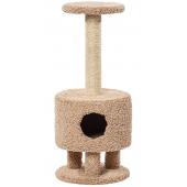 Домик для кошек ковролиновый «Круглый на ножках» 42*42*102 см, сизаль