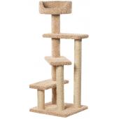 Когтеточка для кошек ковролиновая Винтовая лестница, 57*57*143 см, сизаль