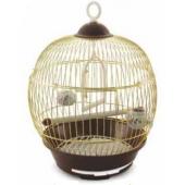 Клетка круглая для птиц, золотая решетка, 23*36,5 см (23В G)