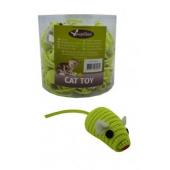 Игрушка для кошек "Светоотражающая Мышка с погремушкой", желтая, 5см 